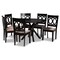 Baxton Studio Sanne Sand Upholstered and Dark Brown Finished Wood 7-Piece Dining Set 172-10523-10894 - alternate 1